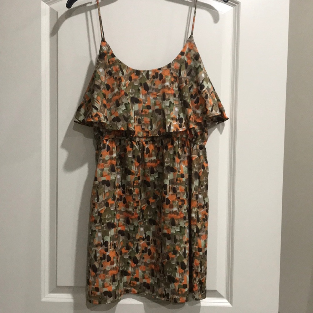 Spaghetti strapped multicolored dress